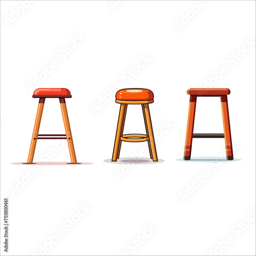 bar stool chair set illustration vector
