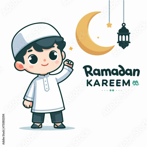 vector flat ramadan kareem illustration ramadan social media post design