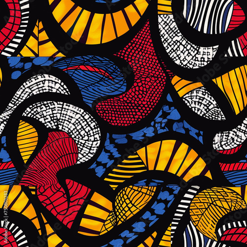african ankara seamless pattern tile background