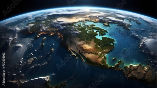 globe view of the planet Earth from space