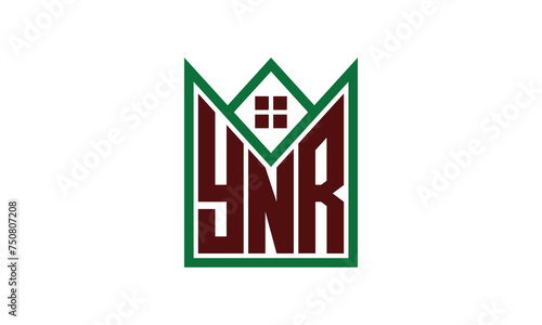 YNR initial letter real estate builders logo design vector. construction, housing, home marker, property, building, apartment, flat, compartment, business, corporate, house rent, rental, commercial photo