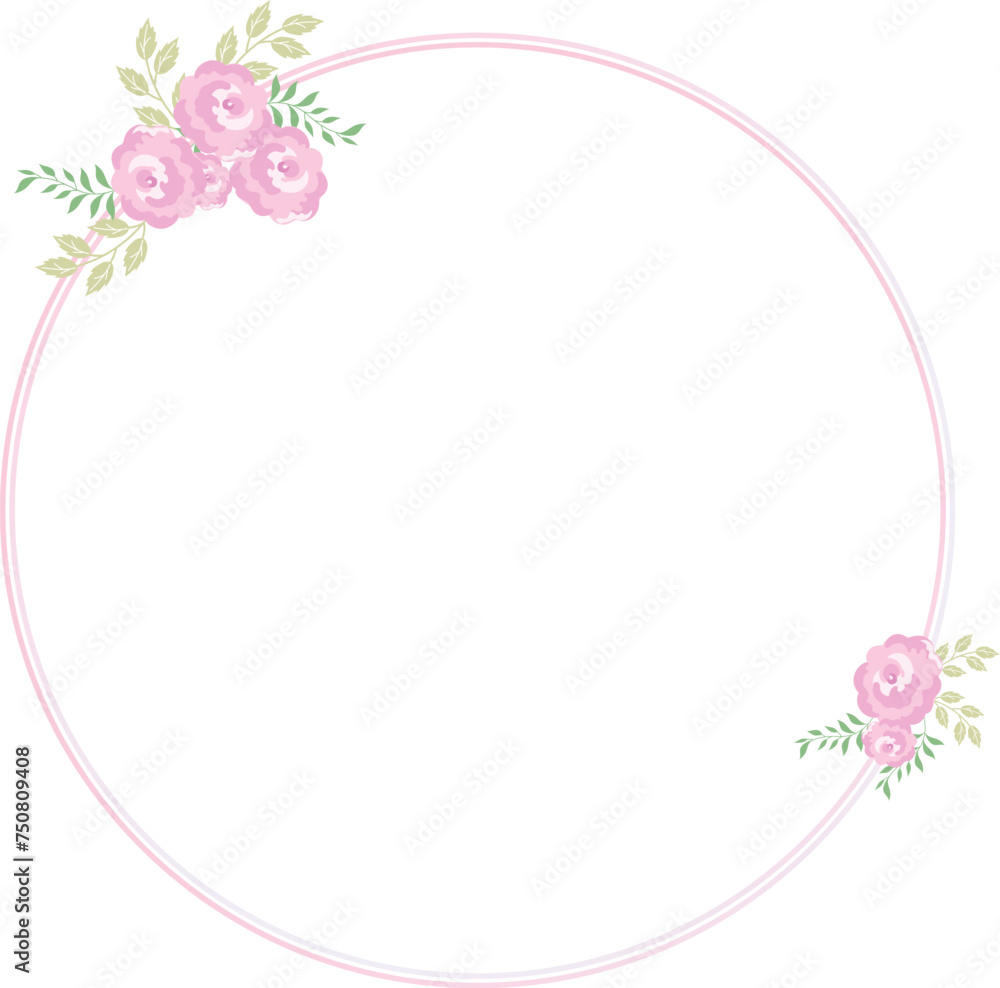 Fototapeta premium coquette Pink Flower Frame