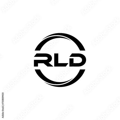 RLD letter logo design with white background in illustrator, cube logo, vector logo, modern alphabet font overlap style. calligraphy designs for logo, Poster, Invitation, etc. photo