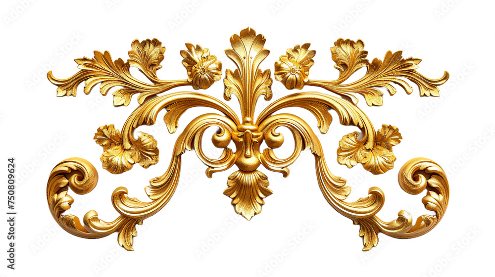 Golden baroque ornament elements on transparent background Remove png Golden baroque ornament elements on transparent background Remove png