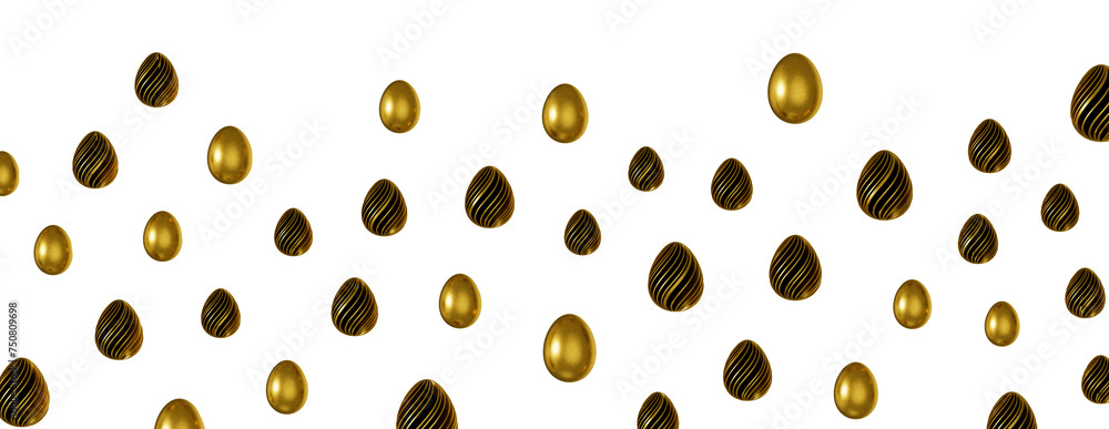 3d rendering of Easter glitter and black eggs 3d rendering of Easter glitter and black eggs