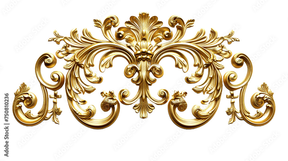Golden baroque ornament elements on transparent background Remove png Golden baroque ornament elements on transparent background Remove png
