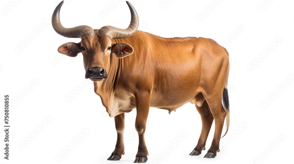 male banteng isolated on white background сreated with Generative Ai male banteng isolated on white background сreated with Generative Ai