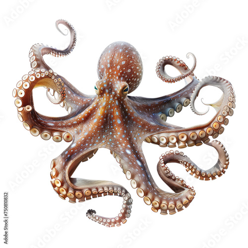 Photo of octopus isolated on transparent background