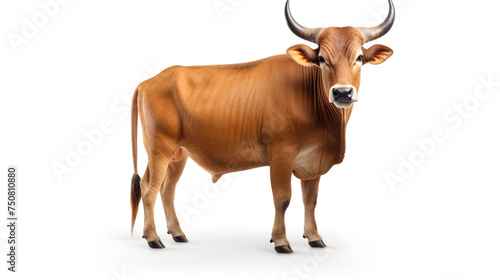 male banteng isolated on white background сreated with Generative Ai photo