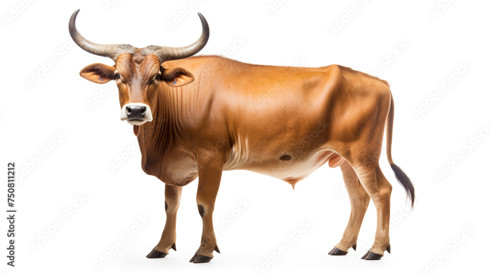 male banteng isolated on white background сreated with Generative Ai male banteng isolated on white background сreated with Generative Ai