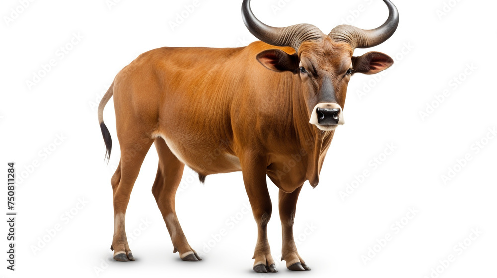 male banteng isolated on white background сreated with Generative Ai male banteng isolated on white background сreated with Generative Ai