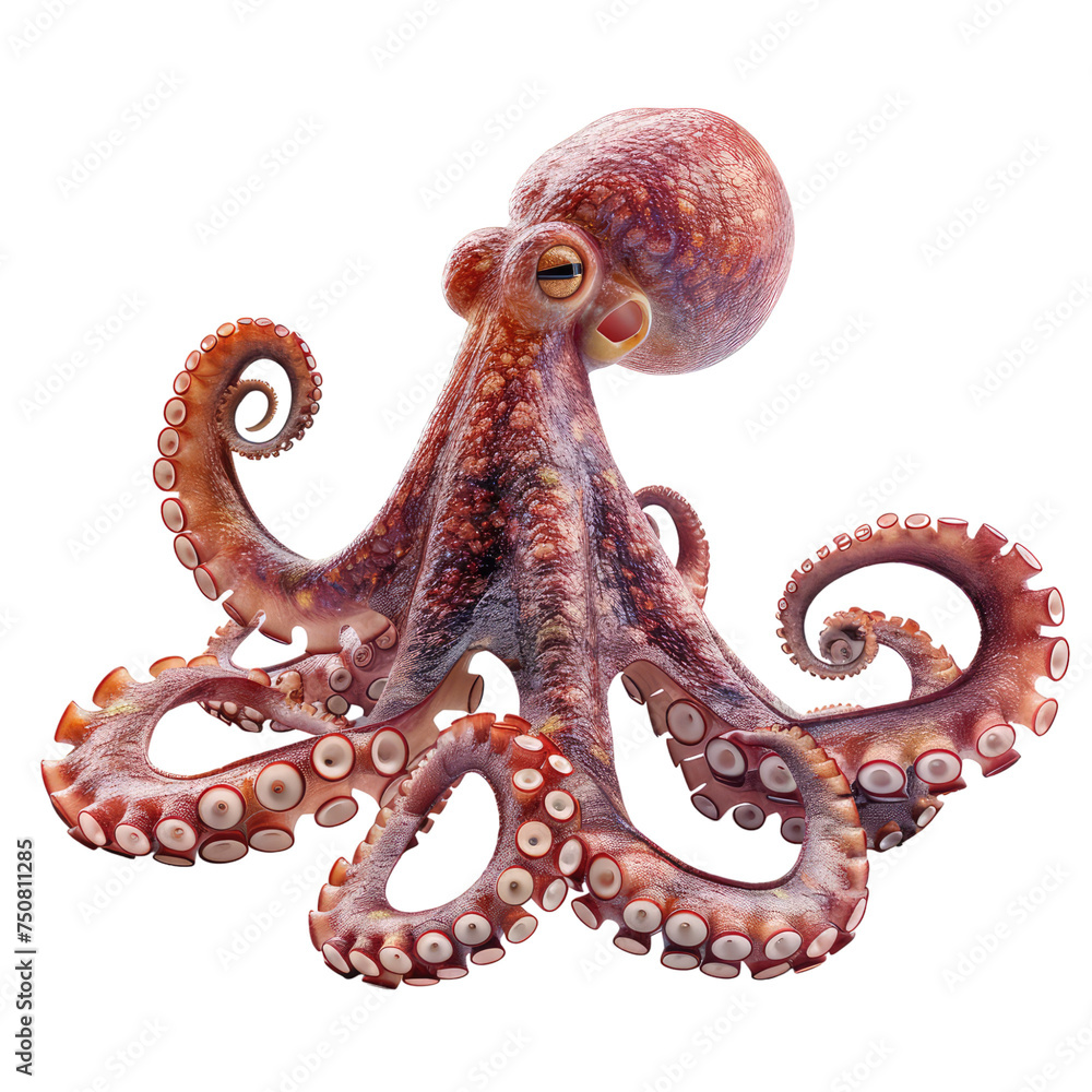 Obraz premium Photo of octopus isolated on transparent background