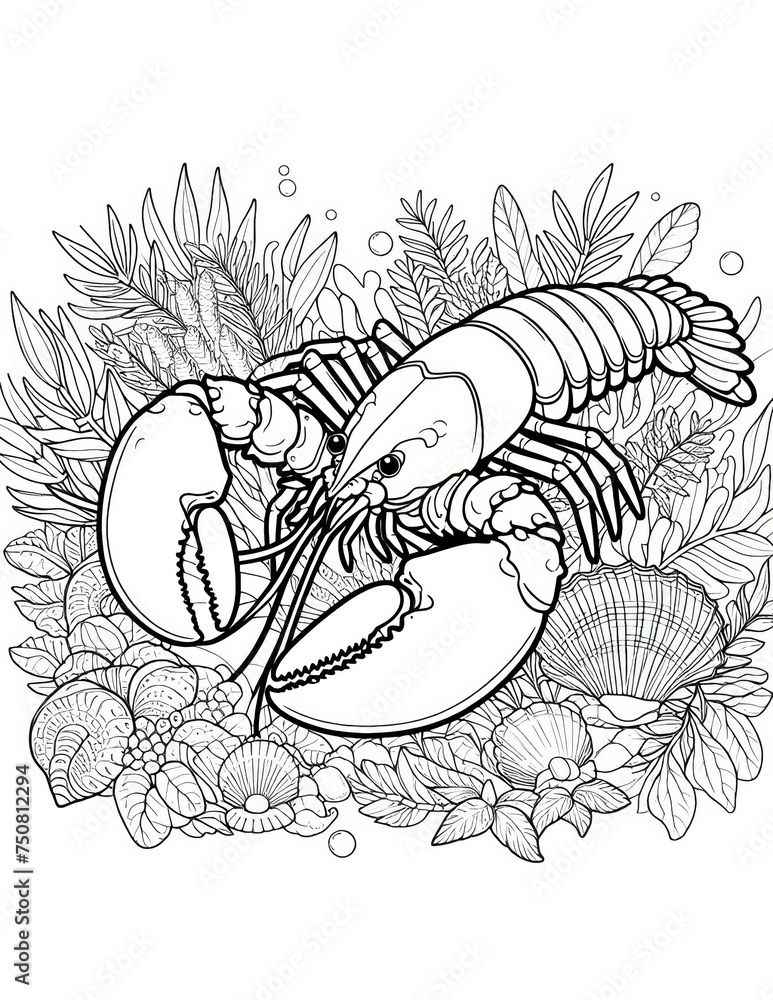 Obraz premium Color the sea lobster