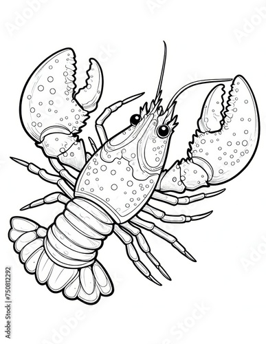 Sea lobster. Coloring page