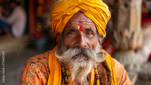 Indian man hindi in traditional man. 