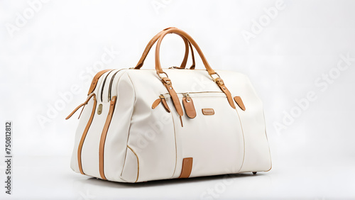 White leather bag isolated on white background