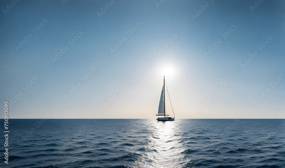 Obraz premium Azure ocean sailboat scene
