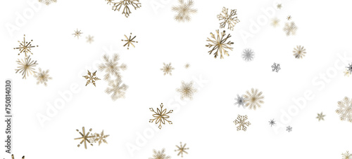 Glistening Snow Shower: Striking 3D Illustration Showcasing Falling Holiday Snowflakes