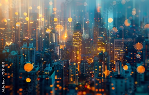 futuristic city op cityscape abstract Generative AI