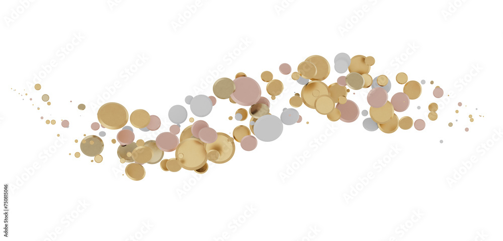 Celestial Celebration: Radiant 3D Illustration of Celestial gold Confetti Celestial Celebration: Radiant 3D Illustration of Celestial gold Confetti