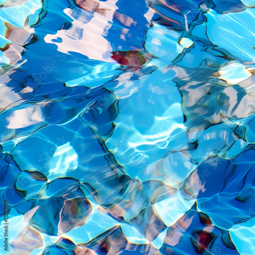 Blue pool with ripples seamless pattern © Yuliya Khruslova