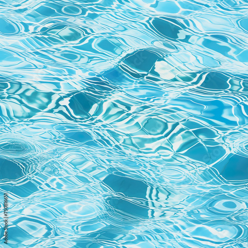 Clear blue pool water seamless pattern © Yuliya Khruslova
