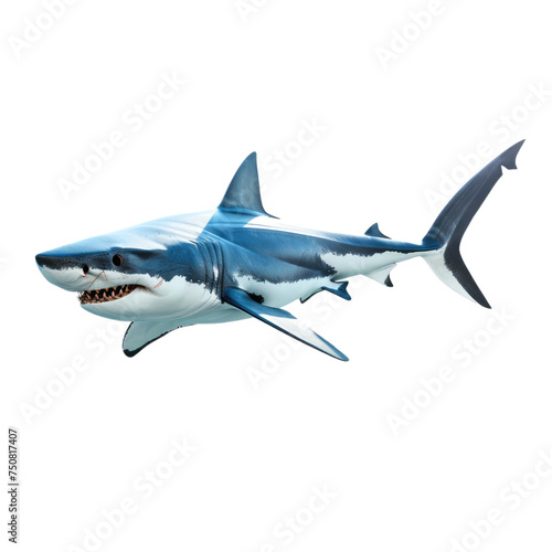 Photo of shark isolated on transparent background