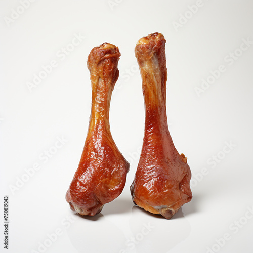 two turkey legs, in white background сreated with Generative Ai