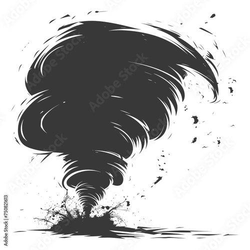 Silhouette Tornado whirlwind black color only