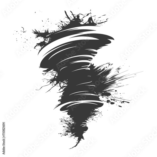 Silhouette Tornado whirlwind black color only
