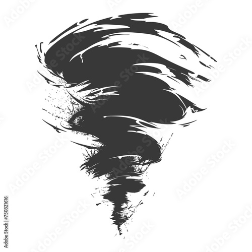 Silhouette Tornado whirlwind black color only