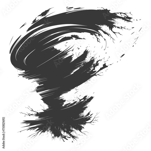 Silhouette Tornado whirlwind black color only