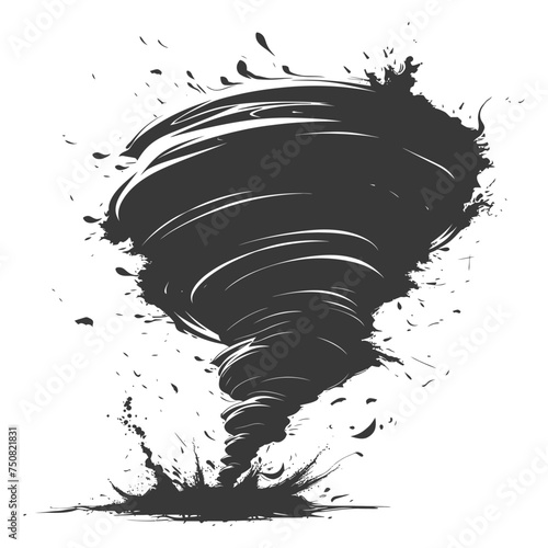 Silhouette Tornado whirlwind black color only