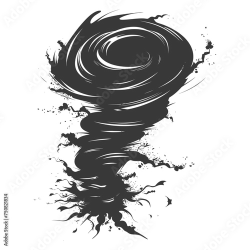 Silhouette Tornado whirlwind black color only