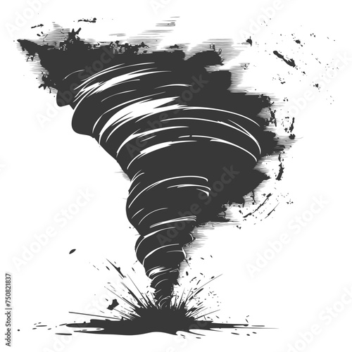 Silhouette Tornado whirlwind black color only