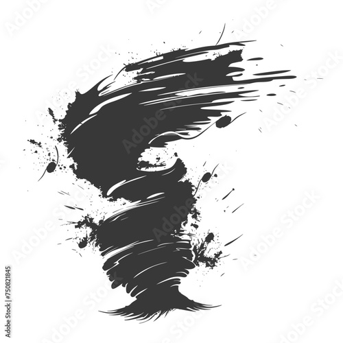 Silhouette Tornado whirlwind black color only