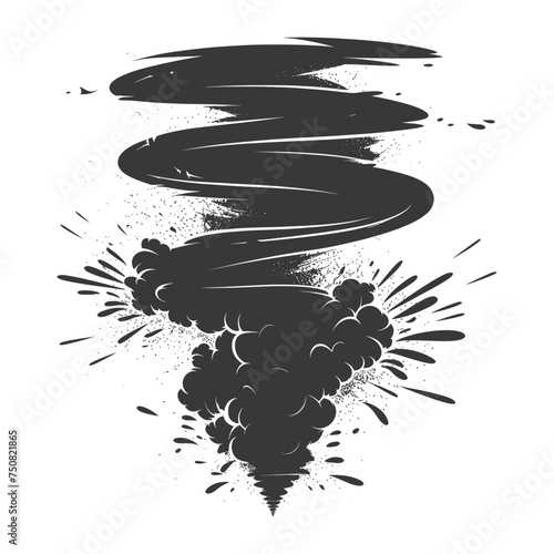 Silhouette Tornado whirlwind black color only