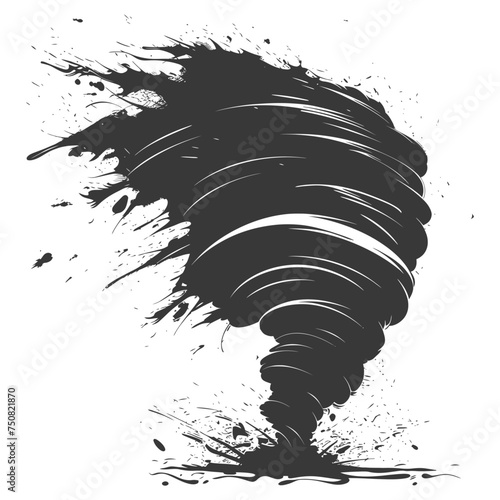 Silhouette Tornado whirlwind black color only