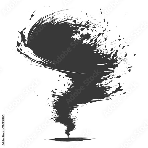 Silhouette Tornado whirlwind black color only