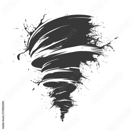 Silhouette Tornado whirlwind black color only