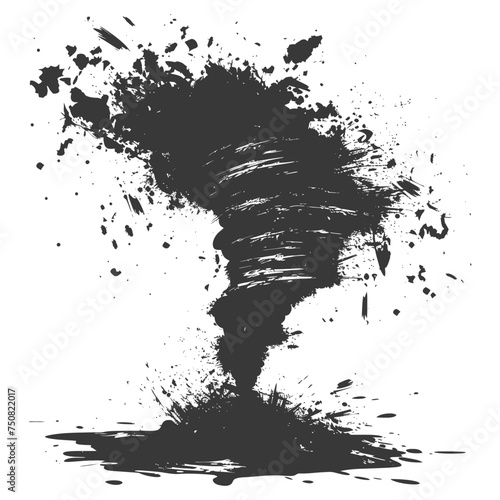 Silhouette Tornado whirlwind black color only