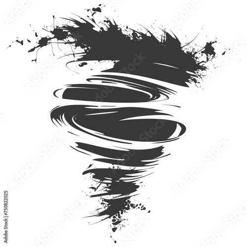 Silhouette Tornado whirlwind black color only