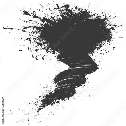 Silhouette Tornado whirlwind black color only