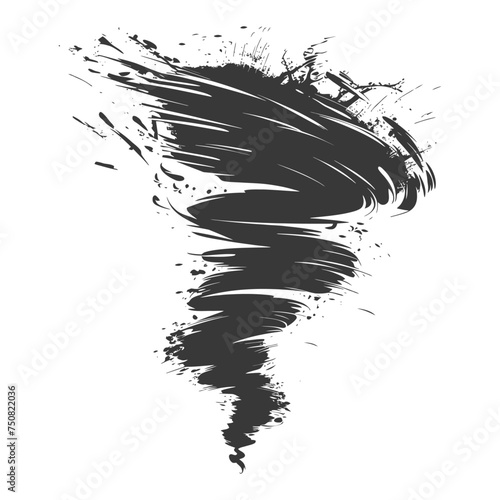 Silhouette Tornado whirlwind black color only