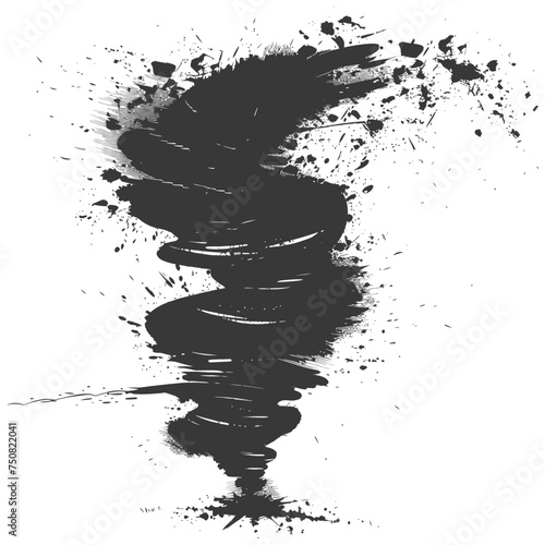 Silhouette Tornado whirlwind black color only