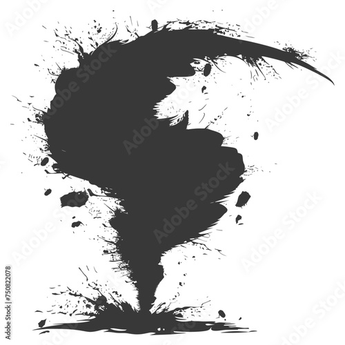 Silhouette Tornado whirlwind black color only