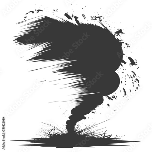 Silhouette Tornado whirlwind black color only