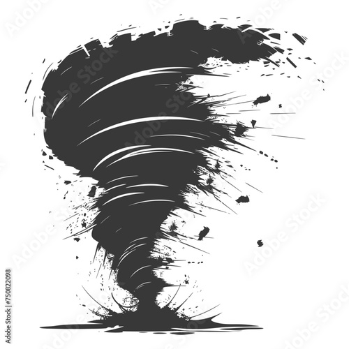 Silhouette Tornado whirlwind black color only