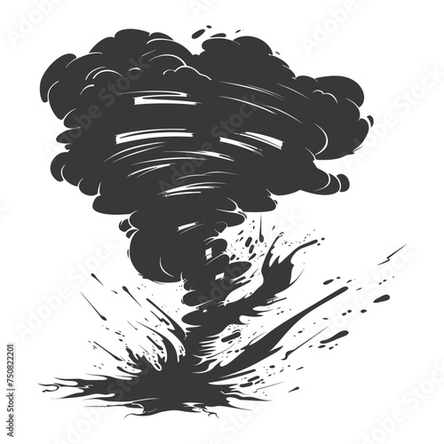Silhouette Tornado whirlwind black color only