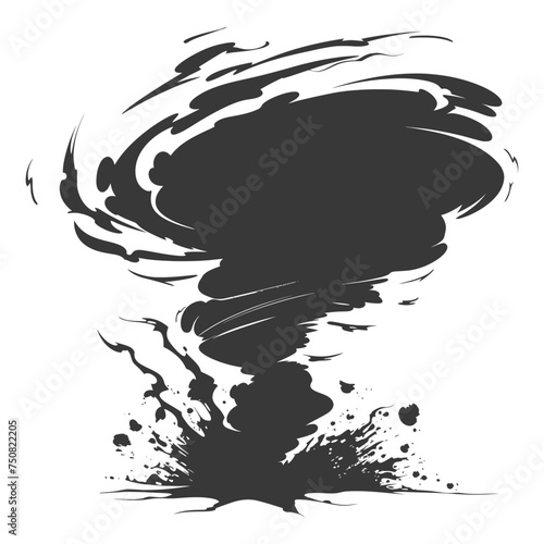 Silhouette Tornado whirlwind black color only